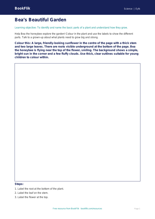 Free Plants Colouring Page | Foundation | Science | BookFlik worksheet preview — Science Plants