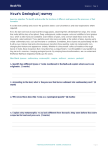 Free Rocks Comprehension | Year 4 | Science | BookFlik