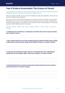 Science sound assessment year 4 greater depth