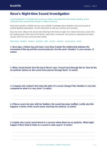 Free Sound Worksheet | Year 4 | Science | BookFlik