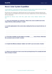 Free Space Activity Sheet | Year 5 | Science | BookFlik