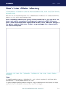 Science states of matter drawing sheet year 4 greater depth