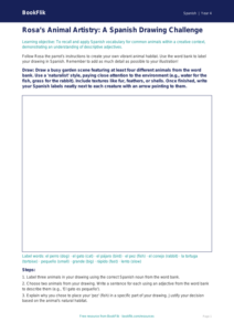 Spanish Animals Drawing Sheet | Year 4 | Australian Curriculum