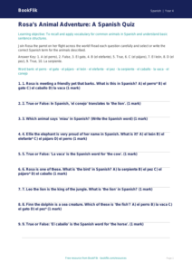 Spanish Animals Quiz for Year 4 | Australian Curriculum | BookFlik