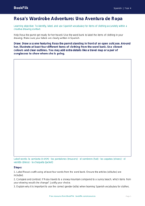 Spanish Clothes Vocabulary & Drawing Activity | Year 4 | BookFlik