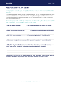 Spanish Colours Activity Sheet | Year 4 Greater Depth | BookFlik
