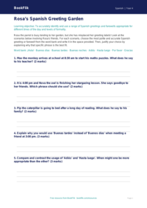 Free Greetings Activity Sheet | Year 4 | Spanish | BookFlik