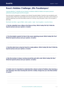 Free Hobbies Activity Sheet | Year 4 | Spanish | BookFlik