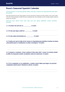 Free Months Of The Year Activity Sheet | Year 4 | Spanish | BookFlik