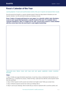 Spanish months of the year drawing sheet year 4 core