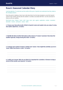 Free Months Of The Year Template | Year 4 | Spanish | BookFlik