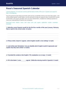 Free Months Of The Year Activity Sheet | Year 5 | Spanish | BookFlik