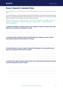 Free Months Of The Year Template | Year 5 | Spanish | BookFlik