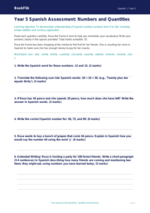 Spanish Numbers Assessment Year 5 | Free Australian Curriculum Resource