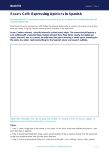 Spanish Opinion Phrases Worksheet | Year 4 | Greater Depth | BookFlik