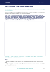 Year 4 Spanish School Vocabulary & Drawing Activity | BookFlik