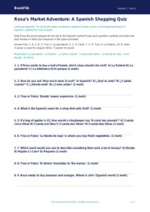 Spanish Shopping Quiz for Year 4 | Australian Curriculum Maths & Language