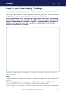 Free Spanish Sports Drawing Sheet | Year 4 | BookFlik