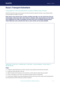 Transport Drawing Sheet | Year 4 Spanish | Australian Curriculum