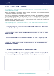 Free Verbs And Tenses Track Sheet | Year 4 | Spanish | BookFlik