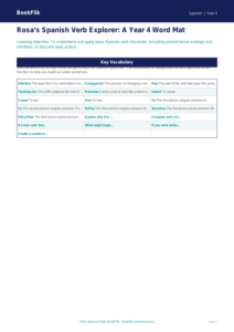 Year 4 Spanish Verbs and Tenses Word Mat | Australian Curriculum