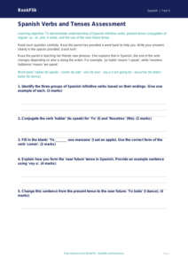 Year 5 Spanish Verbs and Tenses Worksheet | Australian Curriculum