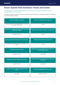 Free Verbs And Tenses Flashcards | Year 5 | Spanish | BookFlik