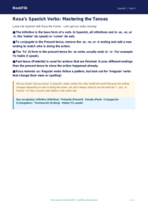 Free Verbs and Tenses Spanish Poster | Year 5 Australian Curriculum | BookFlik