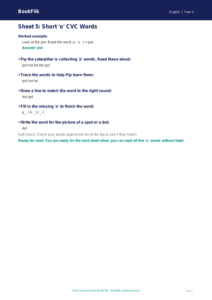 Free 3A Track Sheet | Year 1 | English | BookFlik