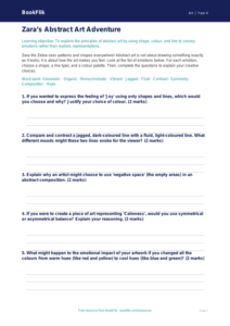 Free Abstract Art Activity Sheet | Class 4 | Art | BookFlik