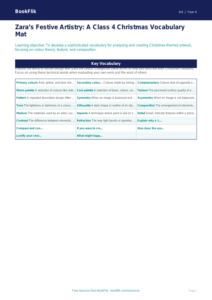 Christmas Art Word Mat for Class 4 | CBSE Art Resources | BookFlik