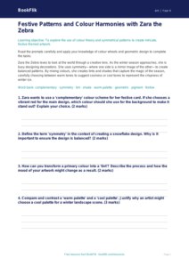 Free Christmas Art Worksheet | Class 4 | Art | BookFlik