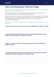 Free Collage Assessment | Class 4 | Art | BookFlik