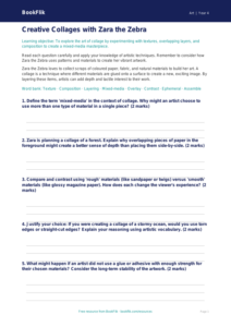 Free Collage Worksheet | Class 4 | Art | BookFlik