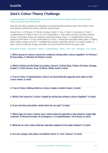 Free Colour Theory Quiz | Class 4 | Art | BookFlik