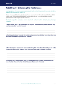 Famous Artists Template for Class 4 | Art Education | BookFlik