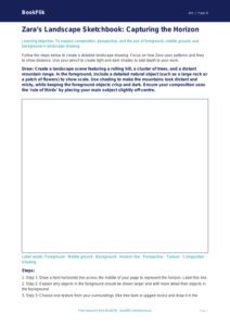 Free Landscapes Drawing Sheet | Class 4 | Art | BookFlik