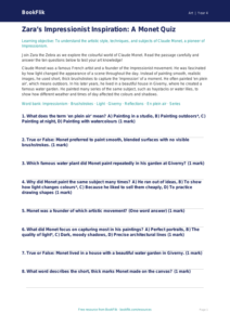 Claude Monet Art Quiz for Class 4 | CBSE Art Education | BookFlik