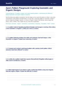 Free Pattern Activity Sheet | Class 4 | Art | BookFlik