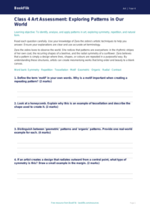 Free Pattern Assessment | Class 4 | Art | BookFlik