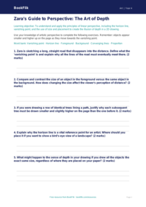 Free Perspective Worksheet | Class 4 | Art | BookFlik