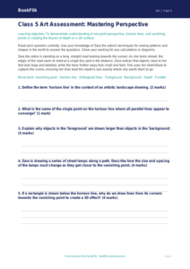 Perspective Drawing Worksheet for Class 5 | CBSE Art Curriculum