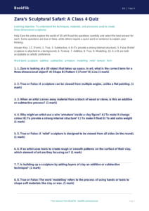 Free Sculpture Quiz | Class 4 | Art | BookFlik