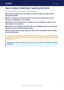 Free Sketching Poster | Class 4 | Art | BookFlik