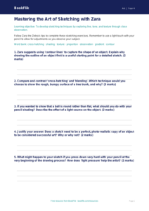 Free Sketching Worksheet | Class 4 | Art | BookFlik