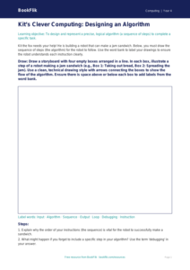 Free Algorithms Drawing Sheet | Class 4 | Computing | BookFlik