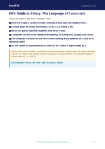 Free Binary Poster | Class 5 | Computing | BookFlik