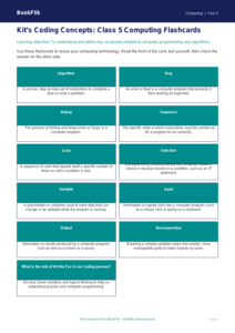 Free Coding Flashcards | Class 5 | Computing | BookFlik