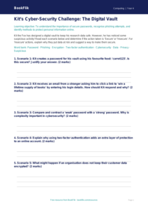 Cybersecurity Activity Sheet | Class 4 | Computing | BookFlik