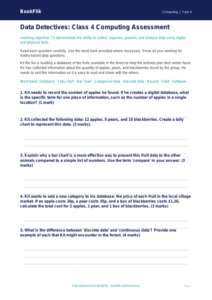 Free Data Handling Assessment | Class 4 | Computing | BookFlik